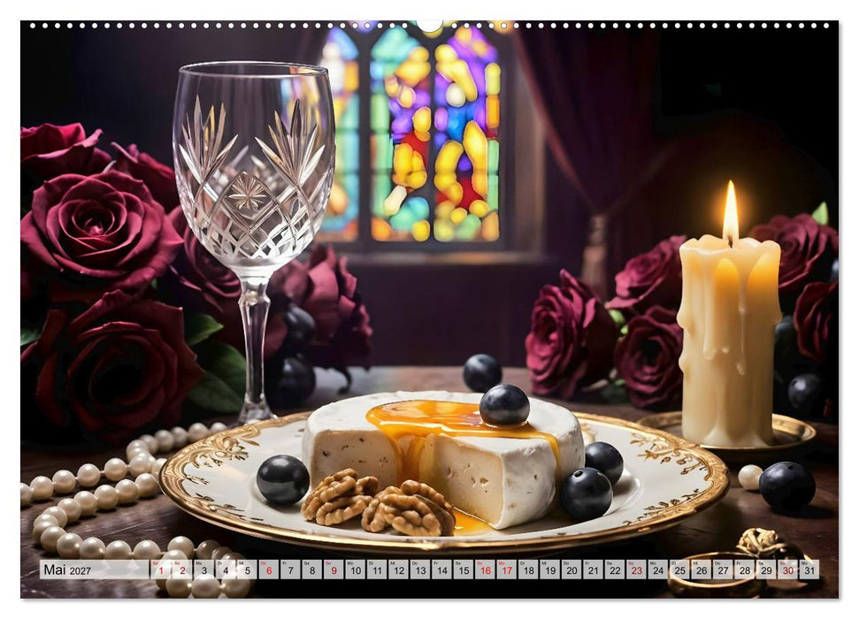 Schattenbankett - Gothic Fine Dining – 12 Menüs in dunkler Eleganz (CALVENDO Wandkalender 2027)