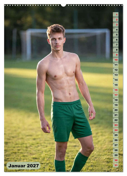 Nachspielzeit - Athletische Fußballer - sinnlich und intensiv (CALVENDO Premium Wandkalender 2027)