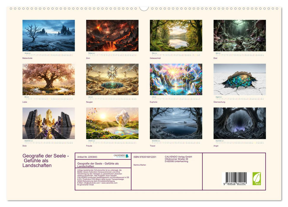 Geografie der Seele - Gefühle als Landschaften (CALVENDO Premium Wandkalender 2027)