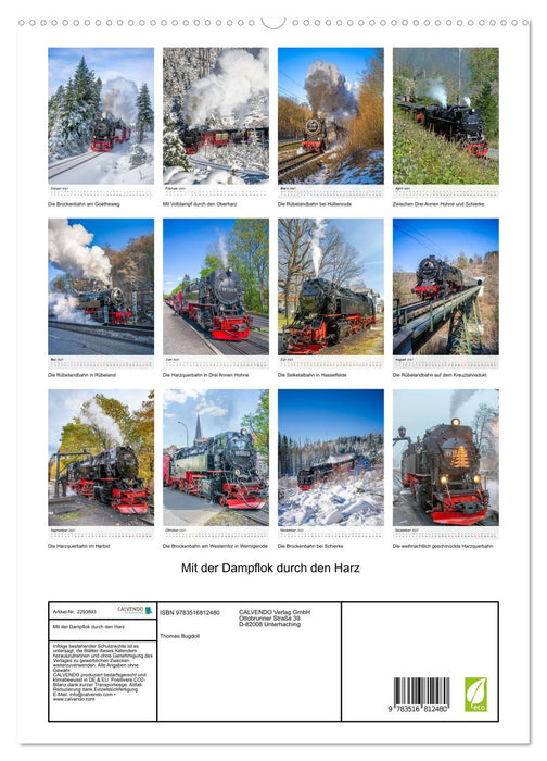 Mit der Dampflok durch den Harz (CALVENDO Premium Wandkalender 2027)