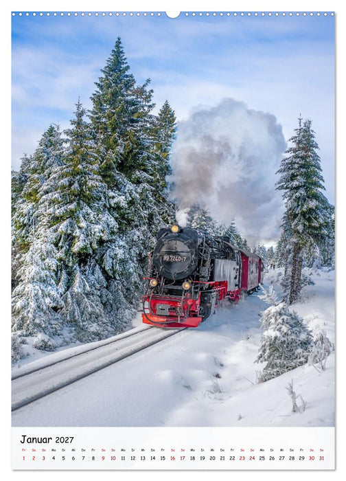 Mit der Dampflok durch den Harz (CALVENDO Premium Wandkalender 2027)