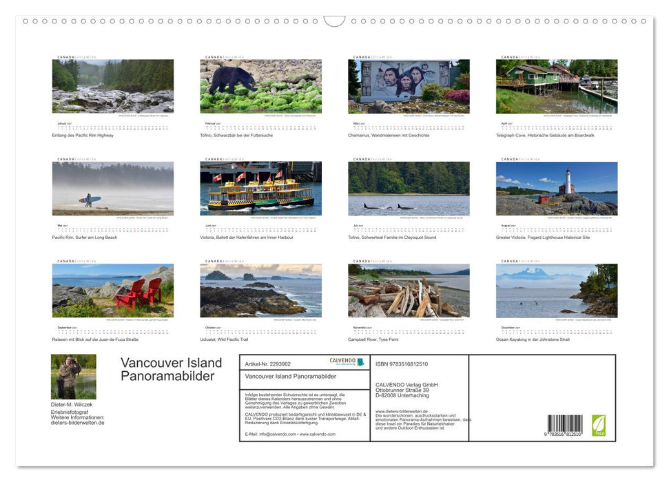 Vancouver Island Panoramabilder (CALVENDO Wandkalender 2027)