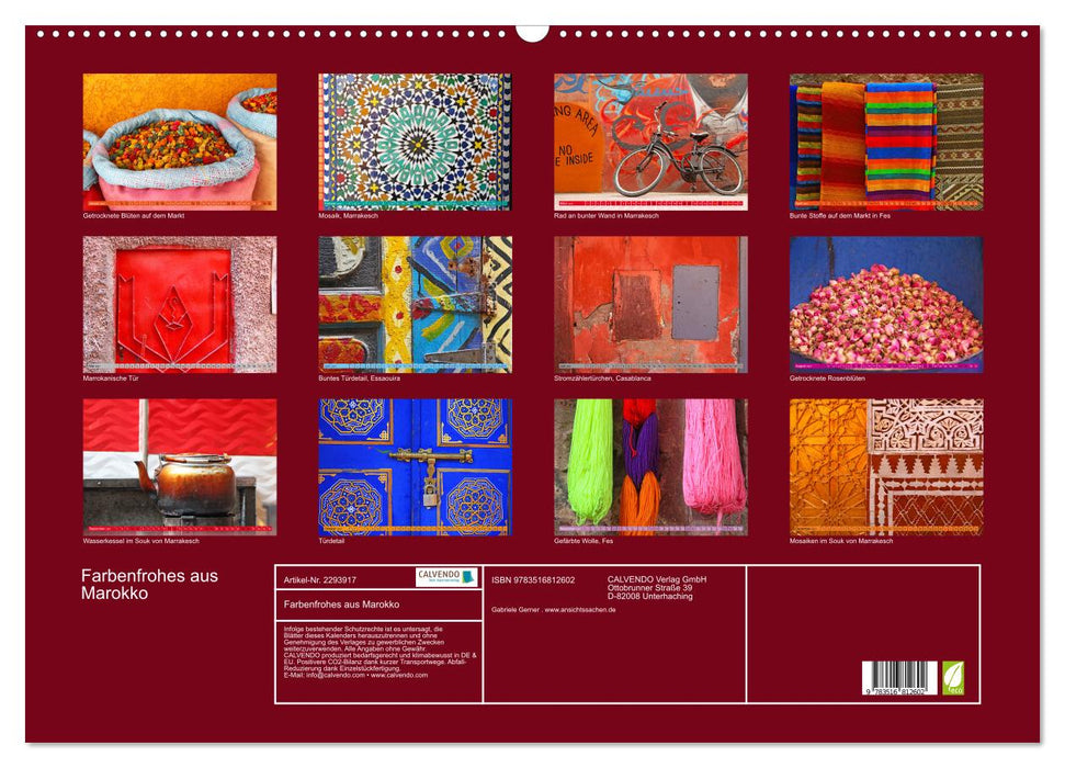 Farbenfrohes aus Marokko (CALVENDO Wandkalender 2027)
