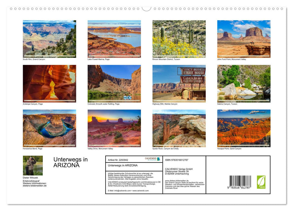 Unterwegs in ARIZONA (CALVENDO Premium Wandkalender 2027)
