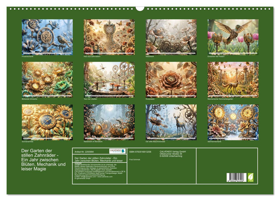 Der Garten der stillen Zahnräder - Ein Jahr zwischen Blüten, Mechanik und leiser Magie (CALVENDO Wandkalender 2027)