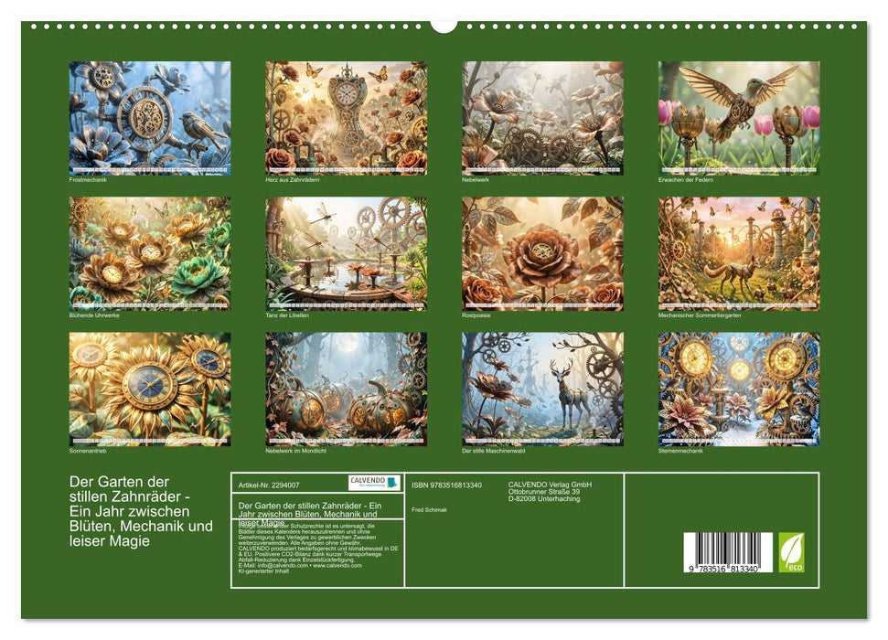 Der Garten der stillen Zahnräder - Ein Jahr zwischen Blüten, Mechanik und leiser Magie (CALVENDO Premium Wandkalender 2027)