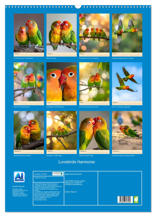 Lovebirds Harmonie (CALVENDO Wandkalender 2027)