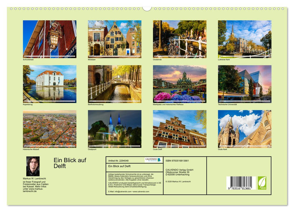 Ein Blick auf Delft (CALVENDO Premium Wandkalender 2027)