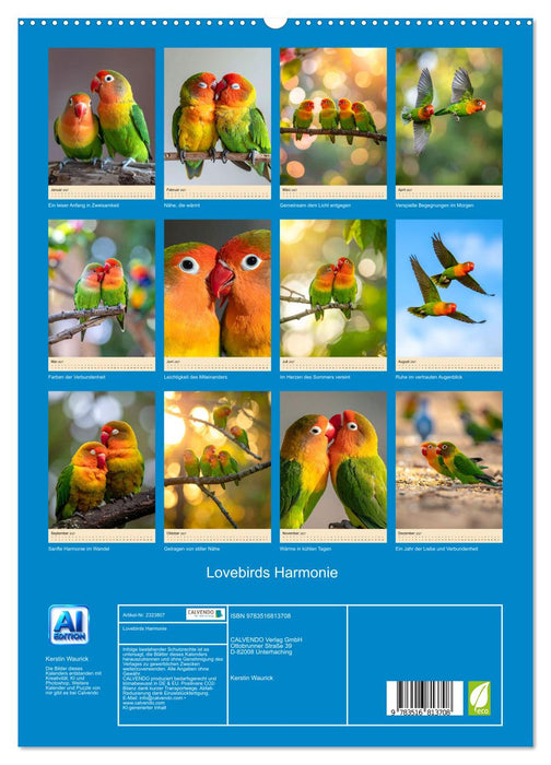Lovebirds Harmonie (CALVENDO Premium Wandkalender 2027)