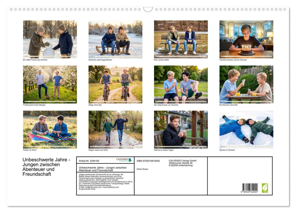 Unbeschwerte Jahre - Jungen zwischen Abenteuer und Freundschaft (CALVENDO Wandkalender 2027)