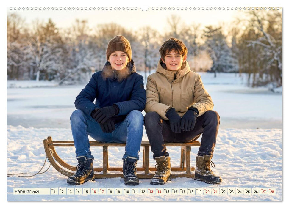 Unbeschwerte Jahre - Jungen zwischen Abenteuer und Freundschaft (CALVENDO Wandkalender 2027)