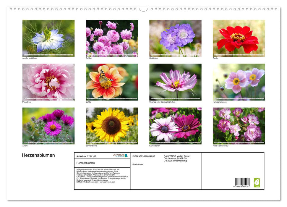 Herzensblumen (CALVENDO Wandkalender 2027)