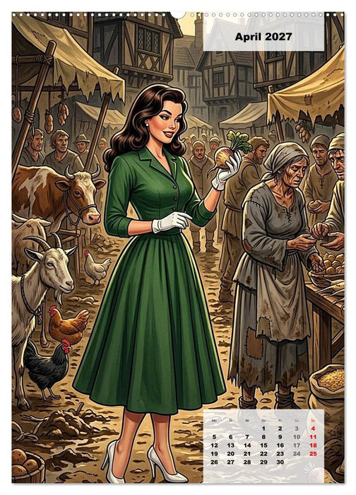 Zeitreise-Girls - Falsch gelandet (CALVENDO Premium Wandkalender 2027)