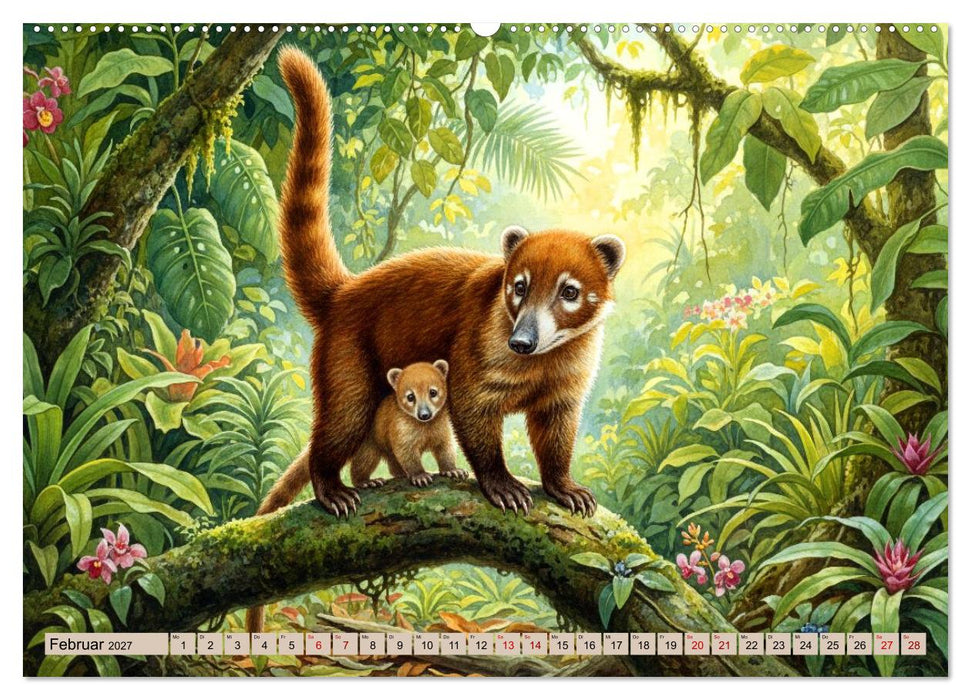 Südamerikas Tiere wie aus alten Büchern (CALVENDO Wandkalender 2027)