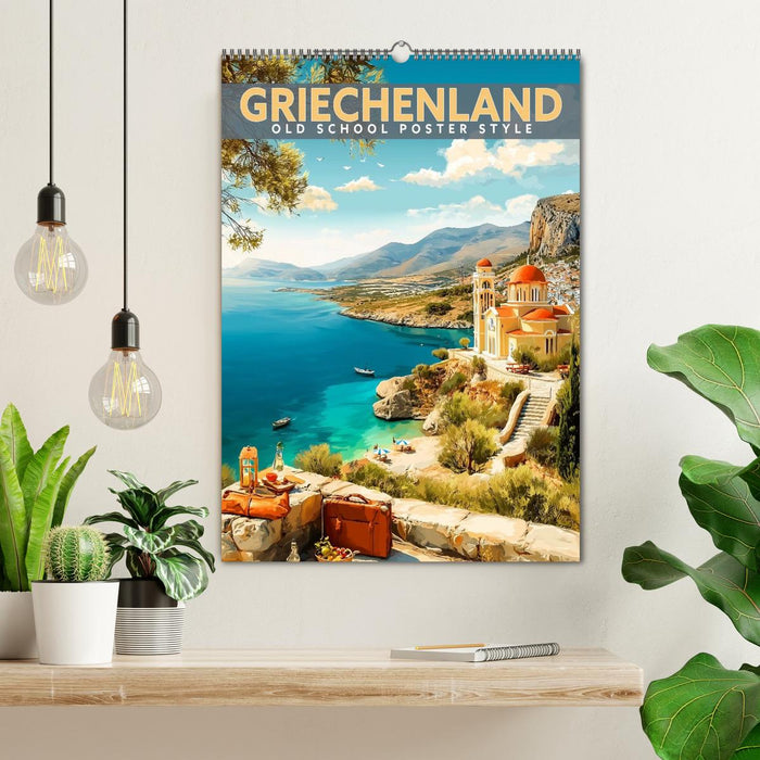 Griechenland - Old School Poster Style (CALVENDO Wandkalender 2027)