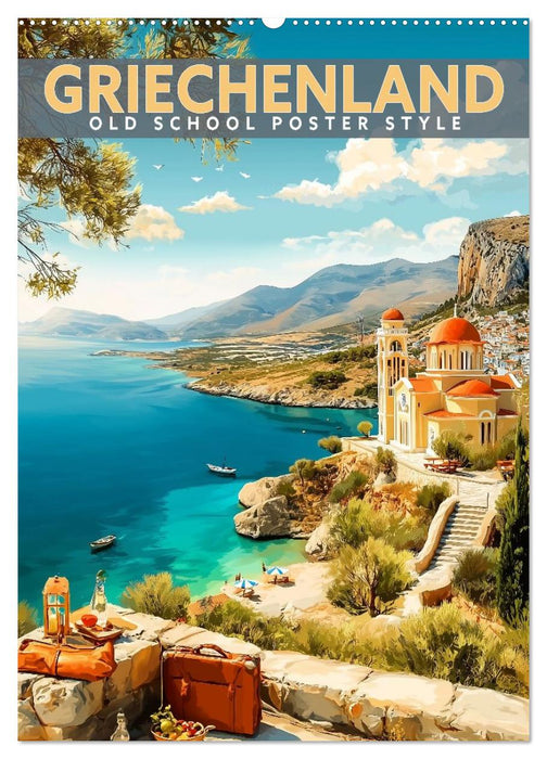 Griechenland - Old School Poster Style (CALVENDO Wandkalender 2027)