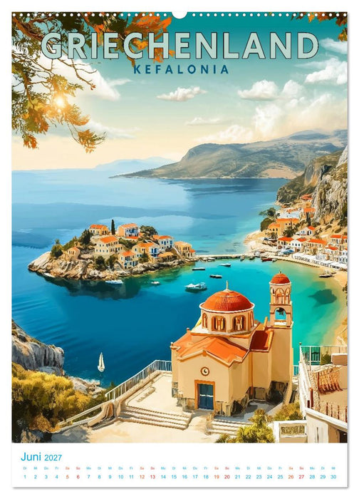 Griechenland - Old School Poster Style (CALVENDO Wandkalender 2027)