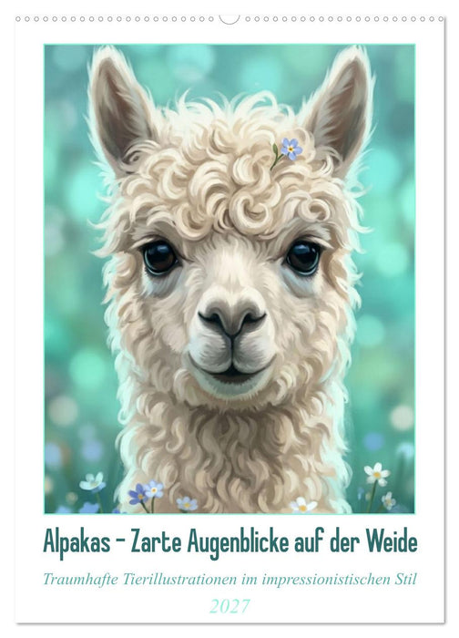 Alpakas - Zarte Augenblicke auf der Weide (CALVENDO Wandkalender 2027)