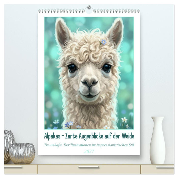 Alpakas - Zarte Augenblicke auf der Weide (CALVENDO Premium Wandkalender 2027)