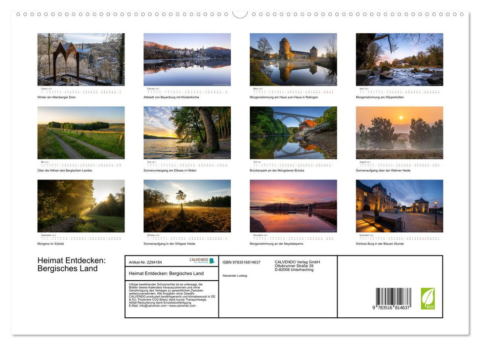 Heimat Entdecken: Bergisches Land (CALVENDO Premium Wandkalender 2027)