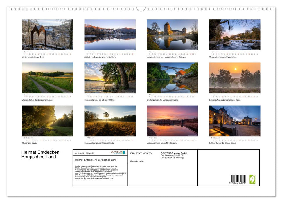 Heimat Entdecken: Bergisches Land (CALVENDO Wandkalender 2027)