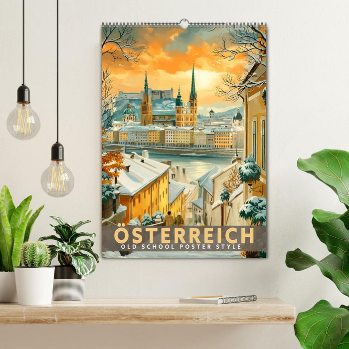Österreich - Old School Poster Style (CALVENDO Wandkalender 2027)
