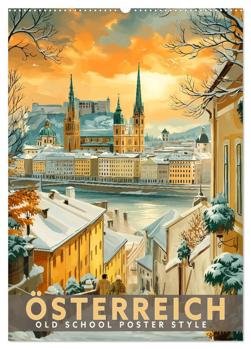 Österreich - Old School Poster Style (CALVENDO Wandkalender 2027)