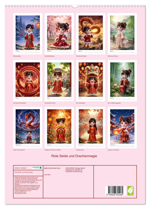 Rote Seide und Drachenmagie (CALVENDO Premium Wandkalender 2027)