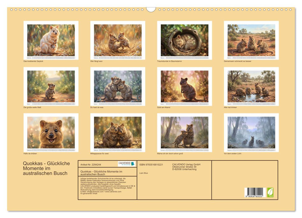 Quokkas - Glückliche Momente im australischen Busch (CALVENDO Wandkalender 2027)
