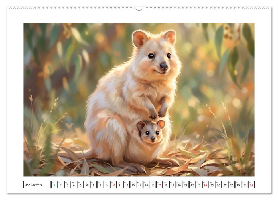 Quokkas - Glückliche Momente im australischen Busch (CALVENDO Wandkalender 2027)