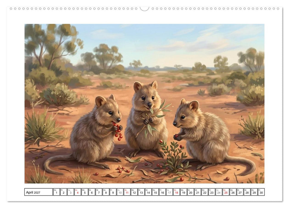 Quokkas - Glückliche Momente im australischen Busch (CALVENDO Wandkalender 2027)