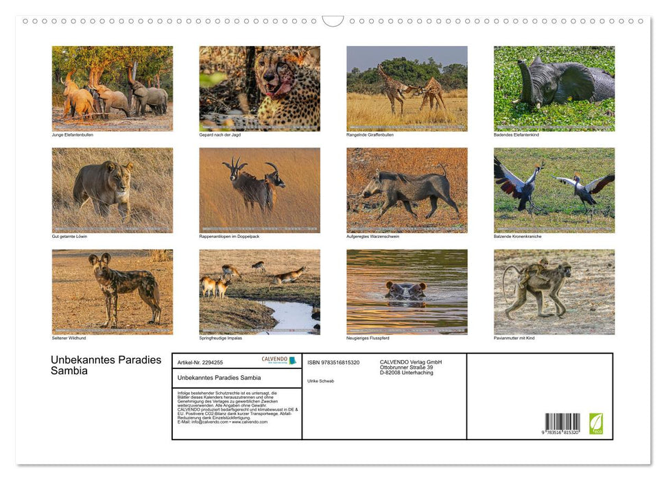 Unbekanntes Paradies Sambia (CALVENDO Wandkalender 2027)