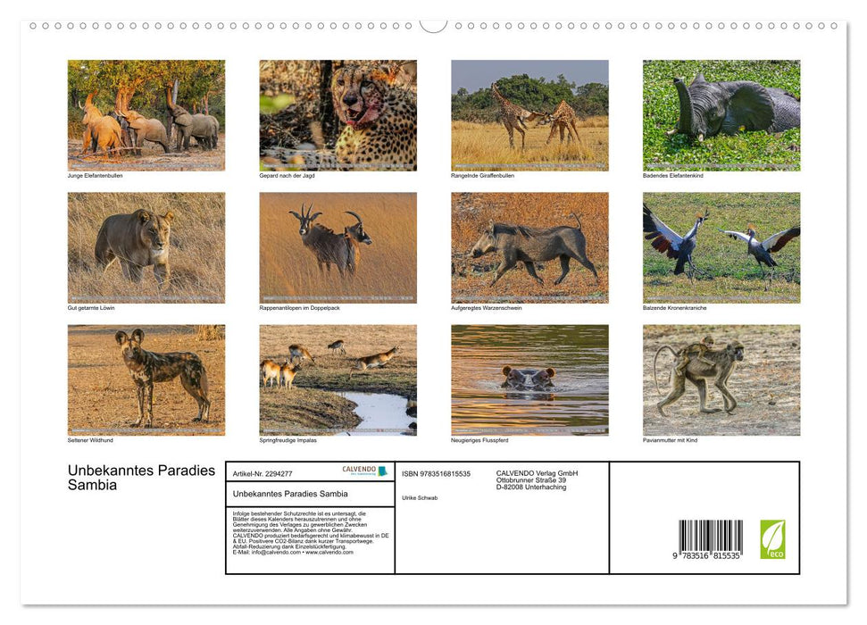 Unbekanntes Paradies Sambia (CALVENDO Premium Wandkalender 2027)