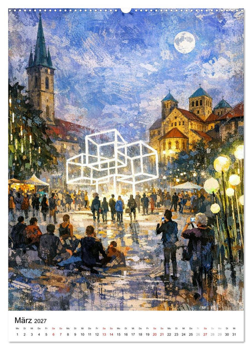 Hildesheim, ein Moment in dem die Stadt zu leuchten beginnt. (CALVENDO Premium Wandkalender 2027)