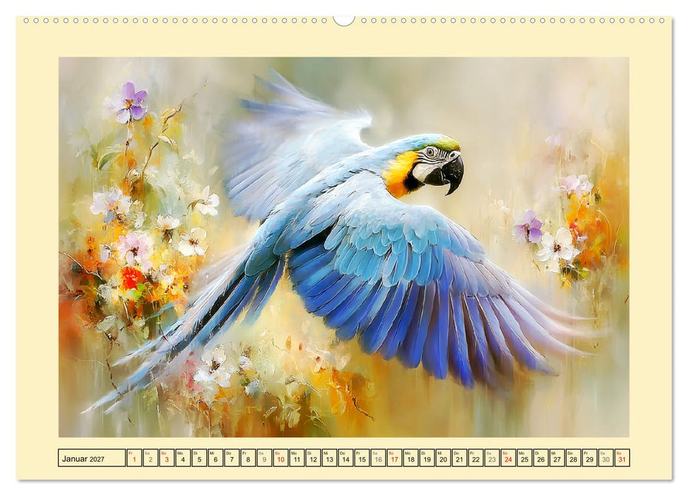 Hyazint-Aras. Die blauen Papageien aus Südamerika (CALVENDO Wandkalender 2027)