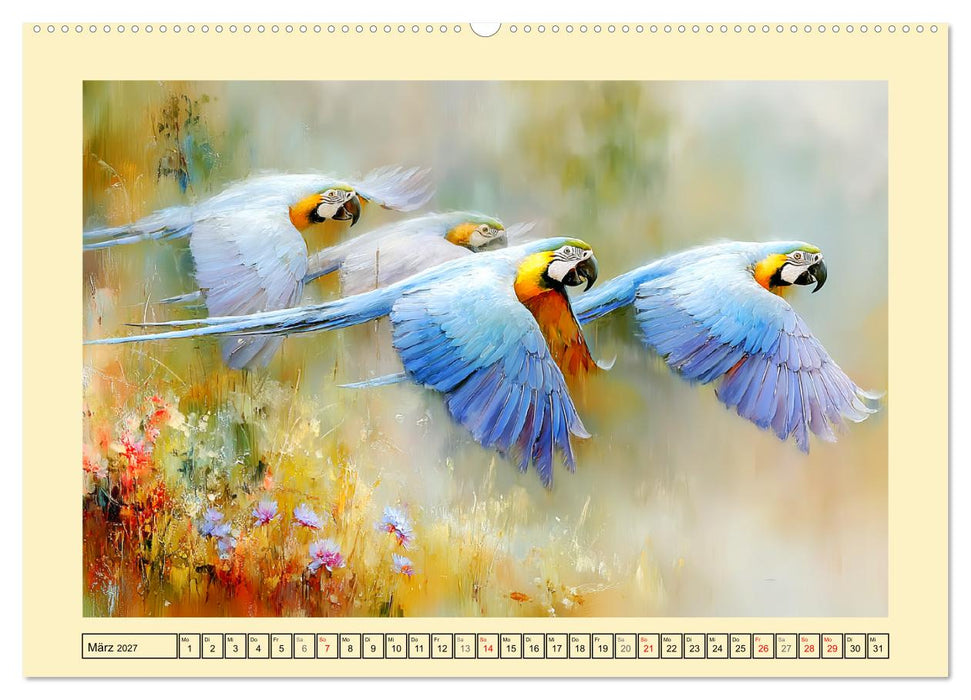 Hyazint-Aras. Die blauen Papageien aus Südamerika (CALVENDO Wandkalender 2027)