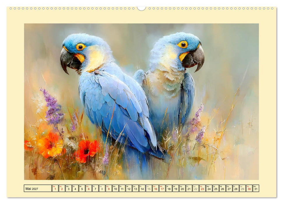 Hyazint-Aras. Die blauen Papageien aus Südamerika (CALVENDO Wandkalender 2027)