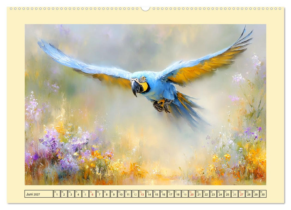 Hyazint-Aras. Die blauen Papageien aus Südamerika (CALVENDO Wandkalender 2027)