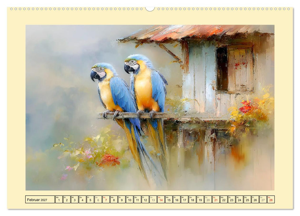 Hyazint-Aras. Die blauen Papageien aus Südamerika (CALVENDO Premium Wandkalender 2027)