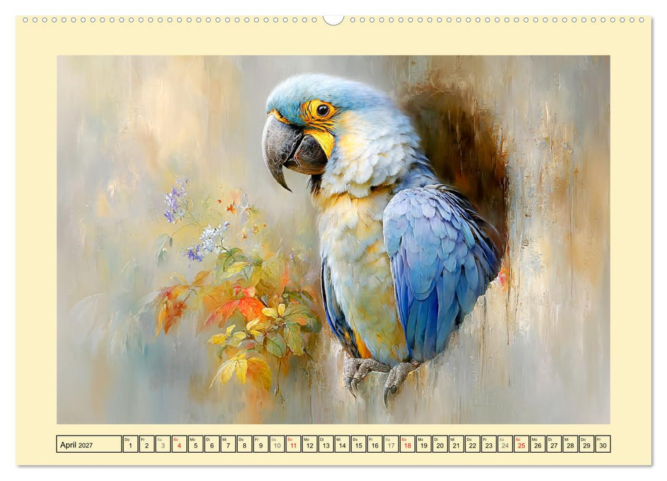 Hyazint-Aras. Die blauen Papageien aus Südamerika (CALVENDO Premium Wandkalender 2027)