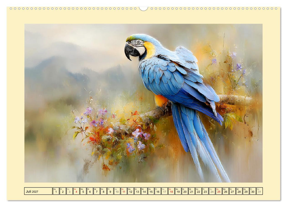 Hyazint-Aras. Die blauen Papageien aus Südamerika (CALVENDO Premium Wandkalender 2027)