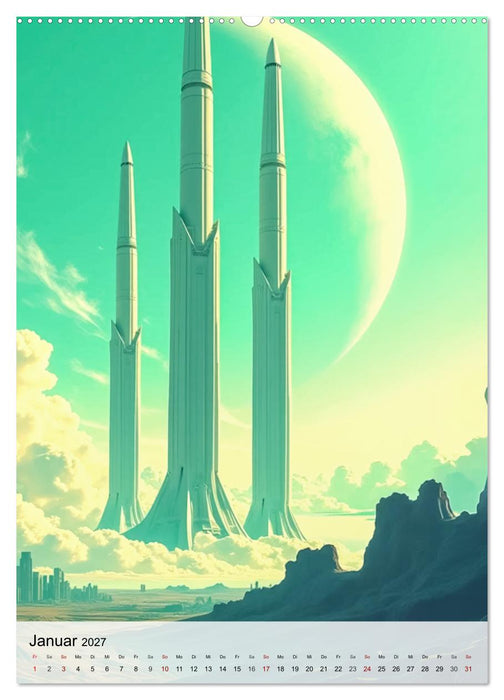 Retro Sci-Fi - Aufbruch zu neuen Grenzen (CALVENDO Wandkalender 2027)