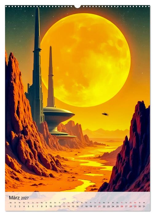 Retro Sci-Fi - Aufbruch zu neuen Grenzen (CALVENDO Premium Wandkalender 2027)