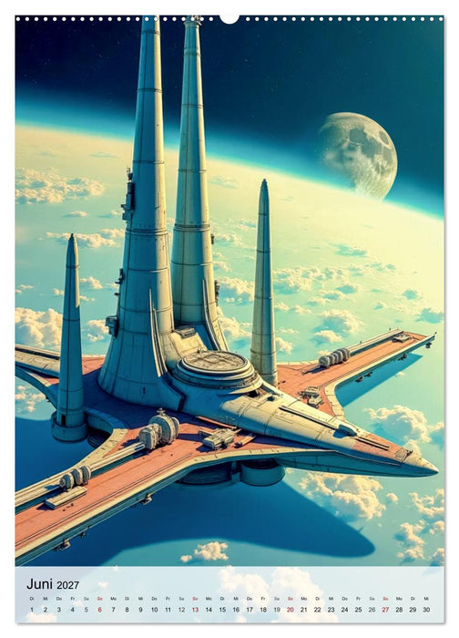 Retro Sci-Fi - Aufbruch zu neuen Grenzen (CALVENDO Premium Wandkalender 2027)