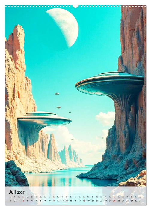 Retro Sci-Fi - Aufbruch zu neuen Grenzen (CALVENDO Premium Wandkalender 2027)