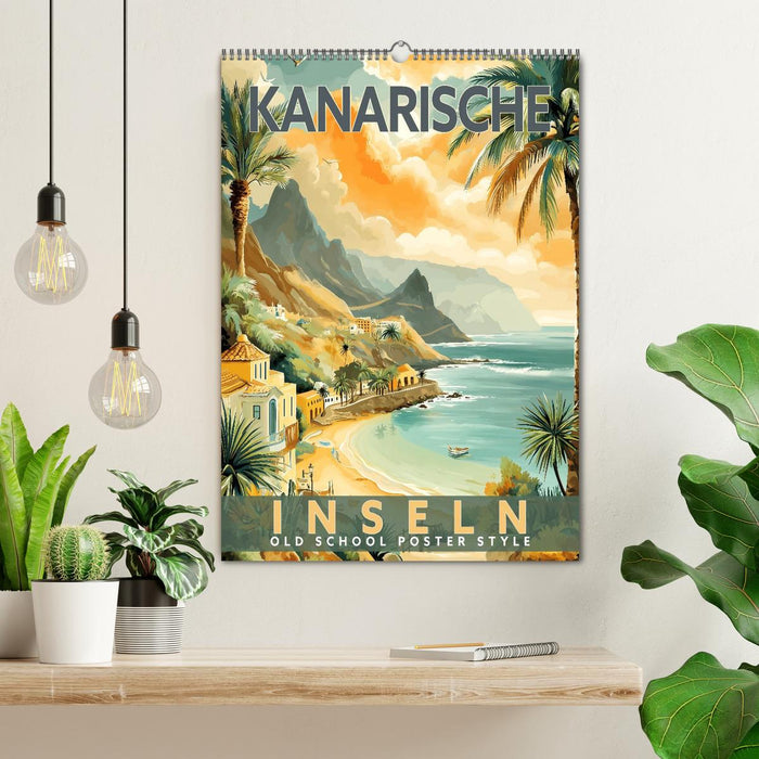 Kanarische Inseln - Old School Poster Style (CALVENDO Wandkalender 2027)