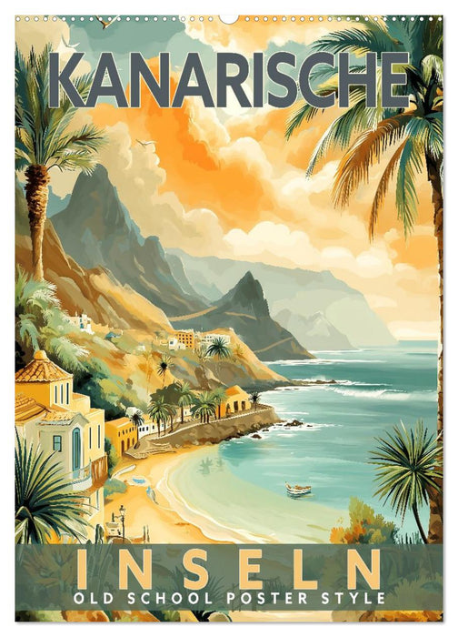 Kanarische Inseln - Old School Poster Style (CALVENDO Wandkalender 2027)