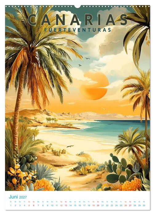 Kanarische Inseln - Old School Poster Style (CALVENDO Wandkalender 2027)