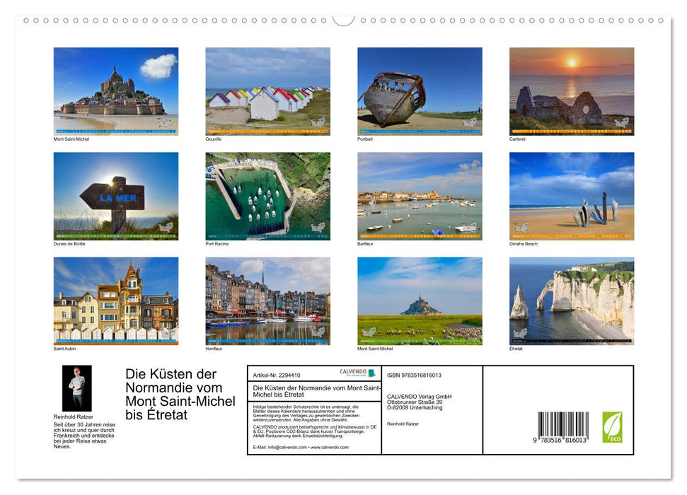 Die Küsten der Normandie vom Mont Saint-Michel bis Étretat (CALVENDO Premium Wandkalender 2027)