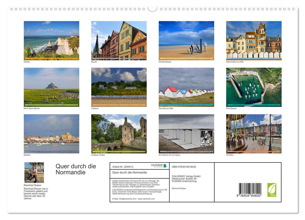 Quer durch die Normandie (CALVENDO Premium Wandkalender 2027)